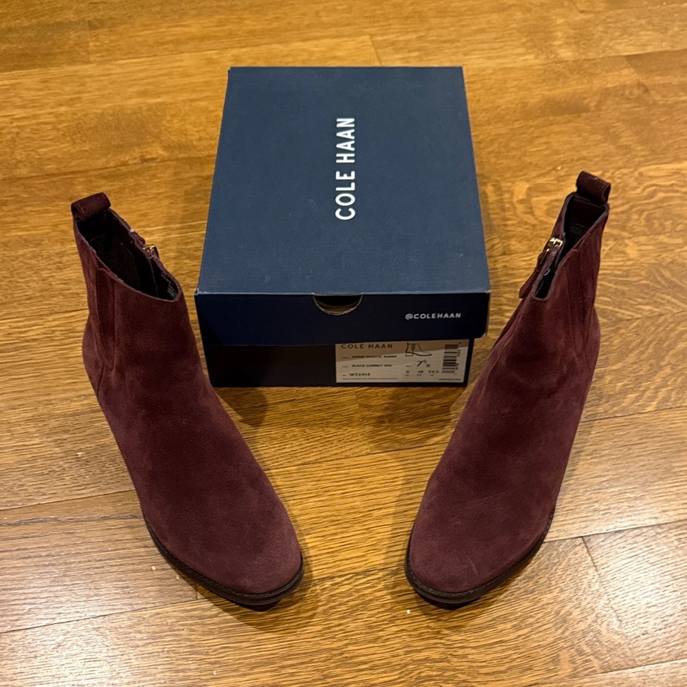 Cole Haan Women's Black Garnet Suede Ankle Boots
